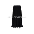 Women's Knitted Elastic Waist Texture Pleated Skirt